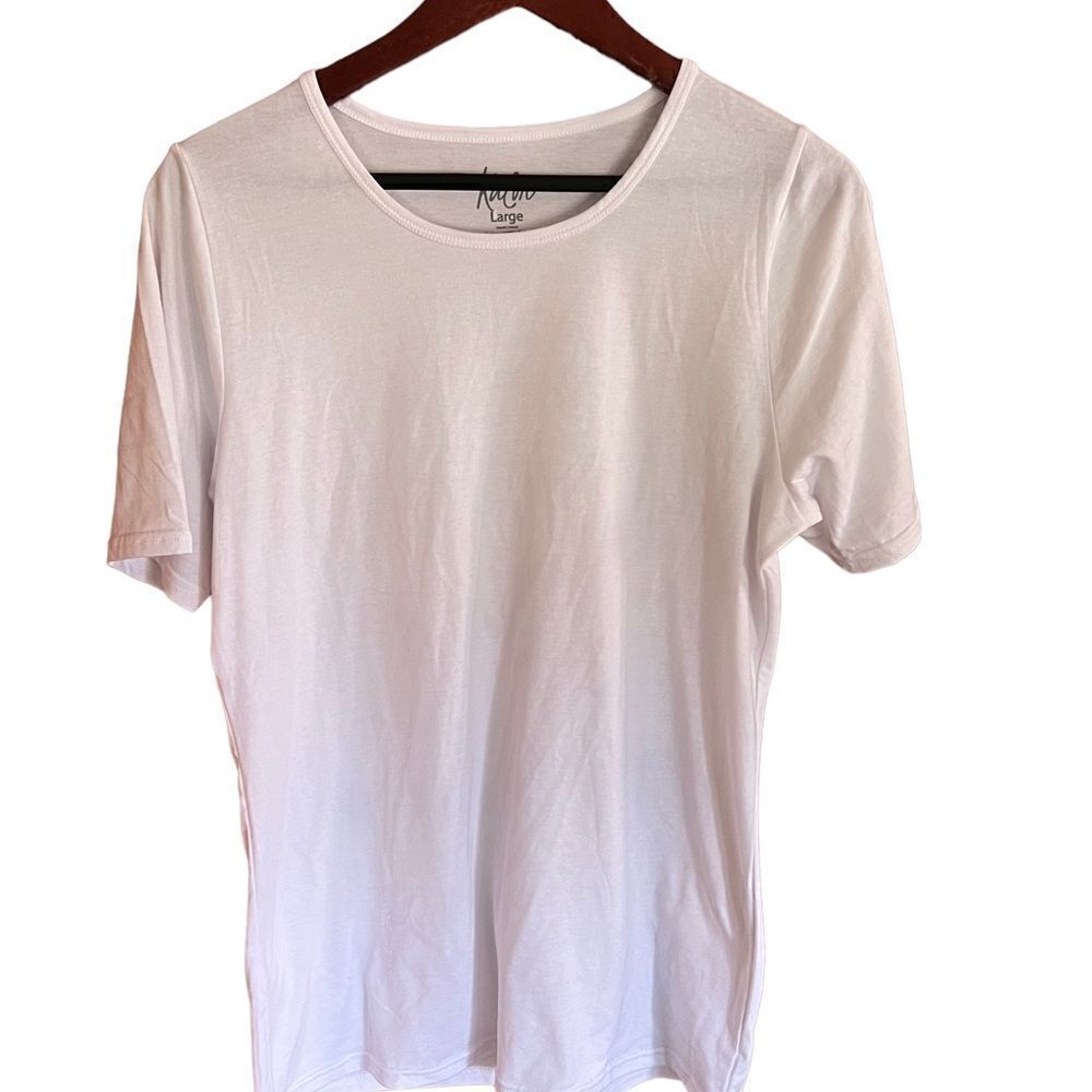 Kalon white‎ shortsleeved scoop neck t-shirt size large